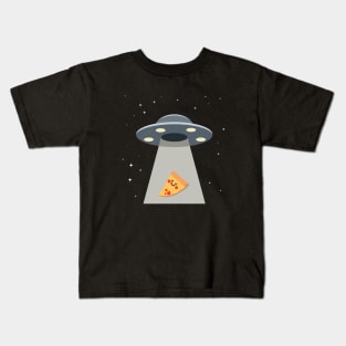 Alien Pizza Abduction Spaceship Kids T-Shirt